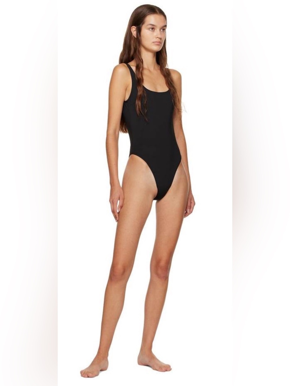 NWOT Sporty and Rich Carla Black low back tank one piece swimsuit